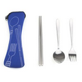 Blank 3-Piece Traveling Flatware Set with Neoprene Bag, 8"L x 2 3/4"W